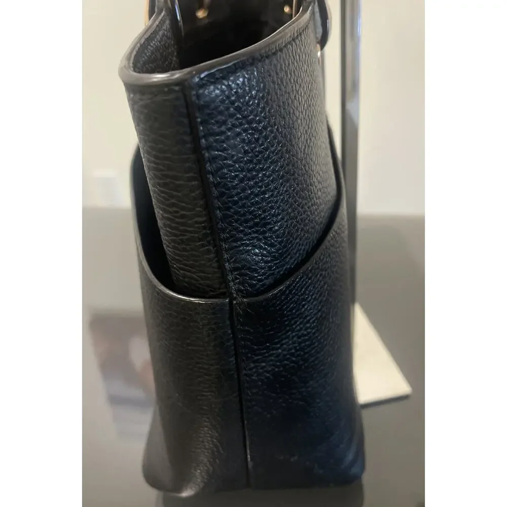 MICHAEL KORS Bedford Black Pebbled Leather Tote and Wallet Set